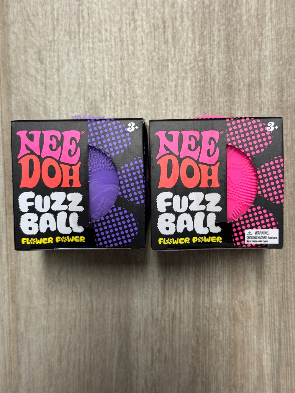 Pink & Purple NeeDoh Fuzz Ball Flower Power